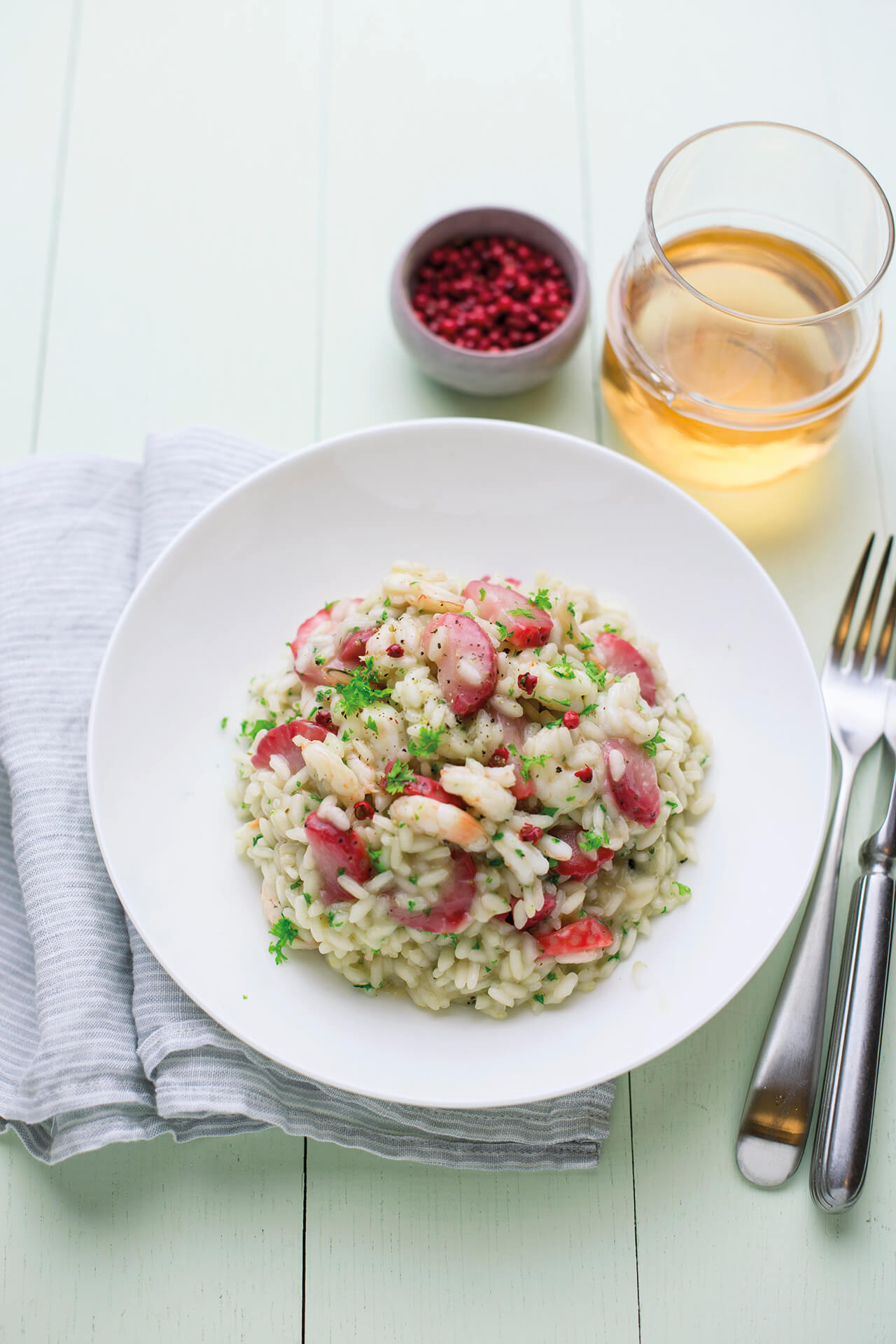 Risotto alle fragole, gamberi rosa e Prosecco SuperSIGMA