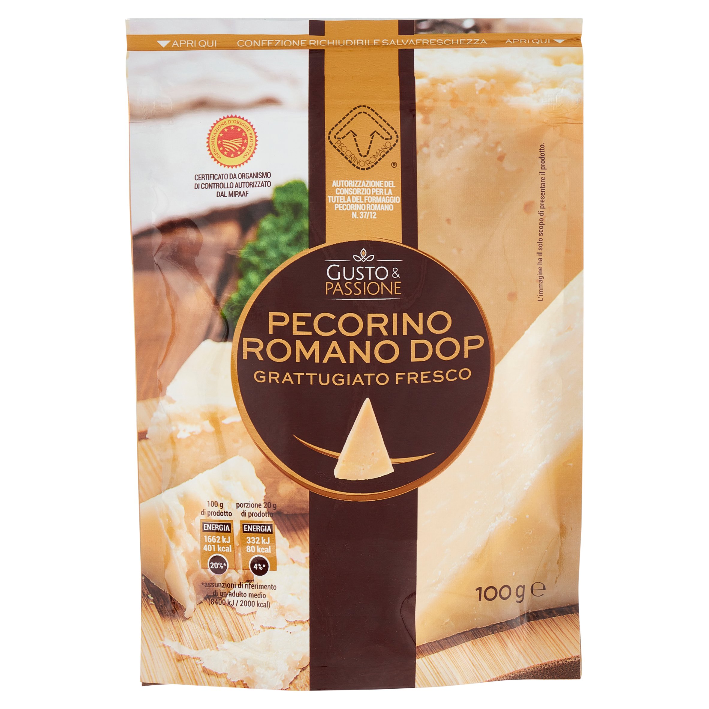 Gusto & Passione Pecorino Romano DOP Grattugiato Fresco 100 g SuperSIGMA