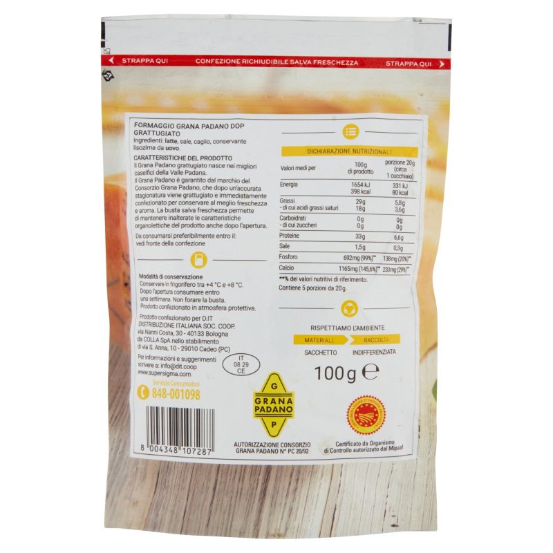 Sigma Grana Padano DOP grattugiato fresco 100 g