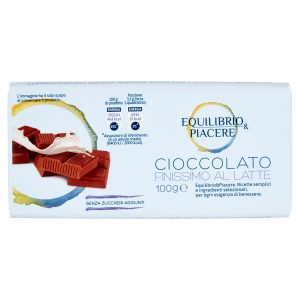 Equilibrio & Piacere Cioccolato Finissimo al Latte Senza Zuccheri Aggiunti 100 g
