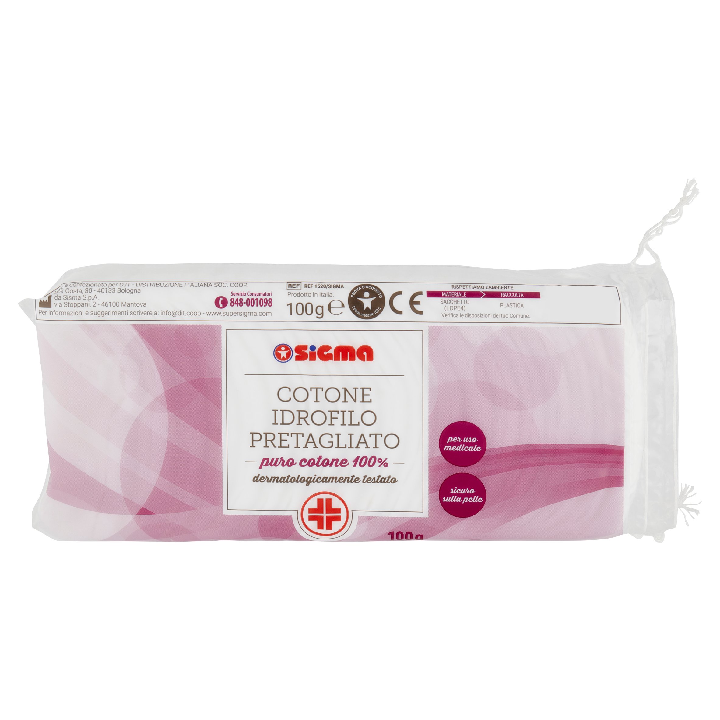 Sigma Cotone Idrofilo Pretagliato 100 g - SuperSIGMA