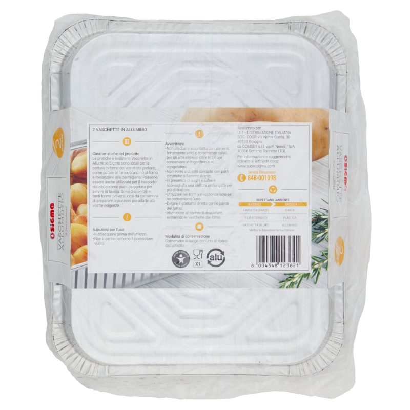 Sigma Vaschette Alluminio 8 porzioni 2 pz