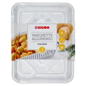 Sigma Vaschette Alluminio 4 porzioni 4 pz