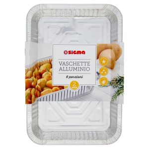 Sigma Vaschette Alluminio 6 porzioni 2 pz