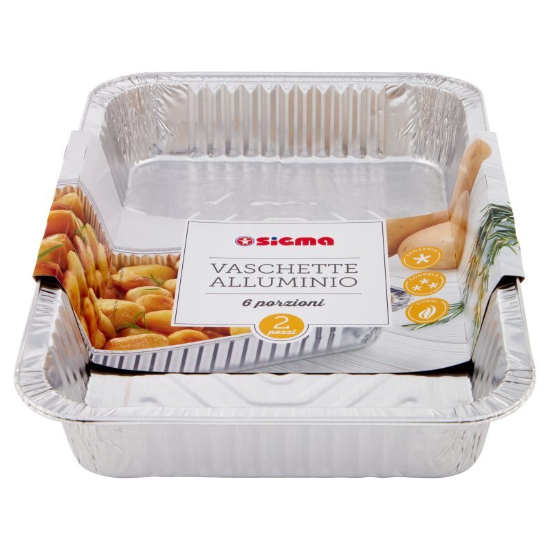 Sigma Vaschette Alluminio 6 porzioni 2 pz