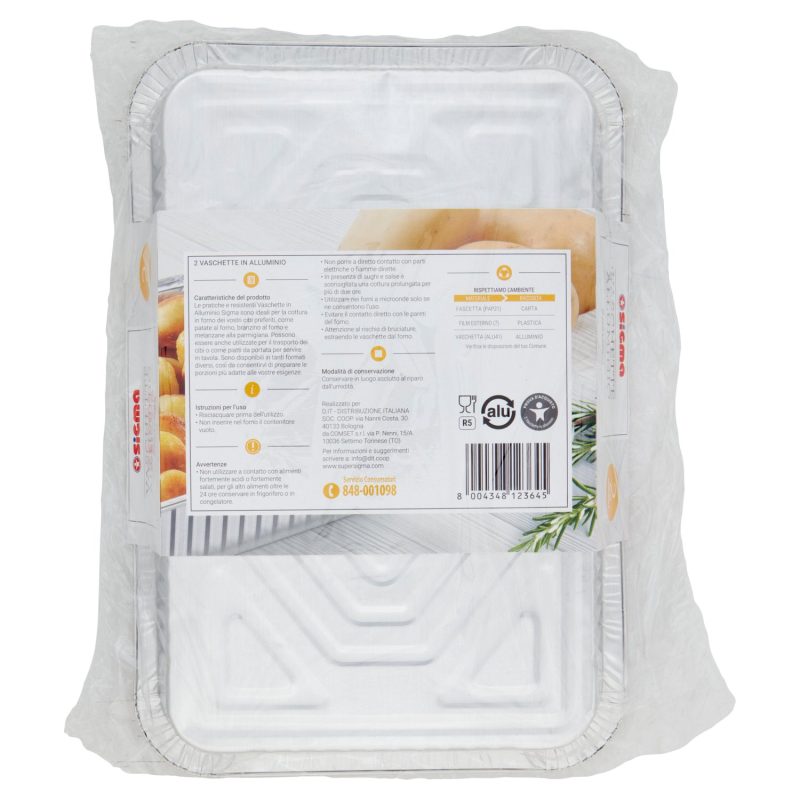 Sigma Vaschette Alluminio 6 porzioni 2 pz
