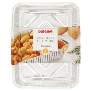 Sigma Vaschette Alluminio 4 porzioni 4 pz