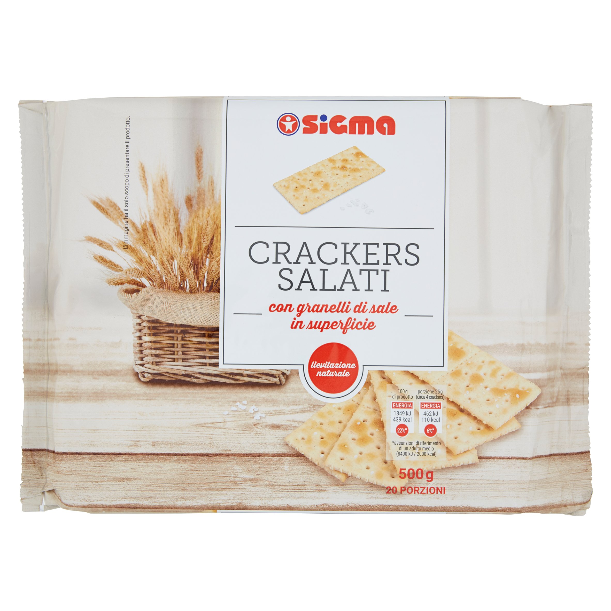 Sigma Crackers Salati con granelli di sale in superficie 20 x 25 g -  SuperSIGMA