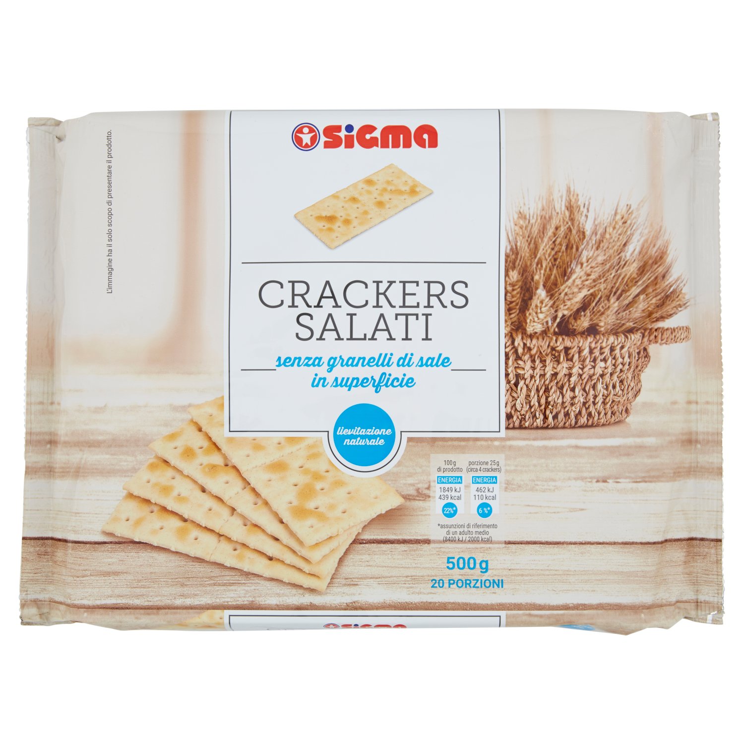 Sigma Crackers Salati con granelli di sale in superficie 20 x 25 g -  SuperSIGMA
