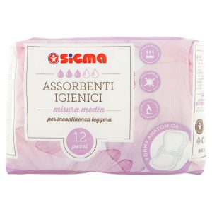 Sigma Assorbenti Igienici misura media per incontinenza leggera 12 pz