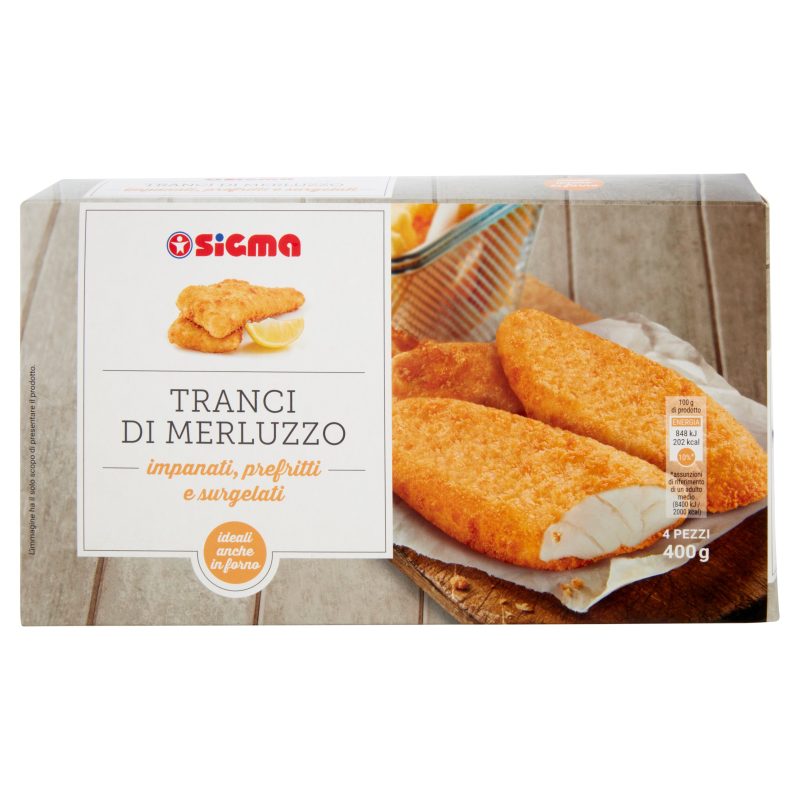 Sigma Tranci di Merluzzo impanati, prefritti e surgelati 400 g