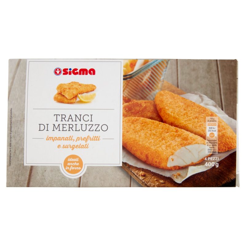 Sigma Tranci di Merluzzo impanati, prefritti e surgelati 400 g