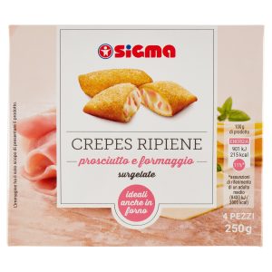 Sigma Crepes Ripiene prosciutto e formaggio surgelate 4 pezzi 250 g