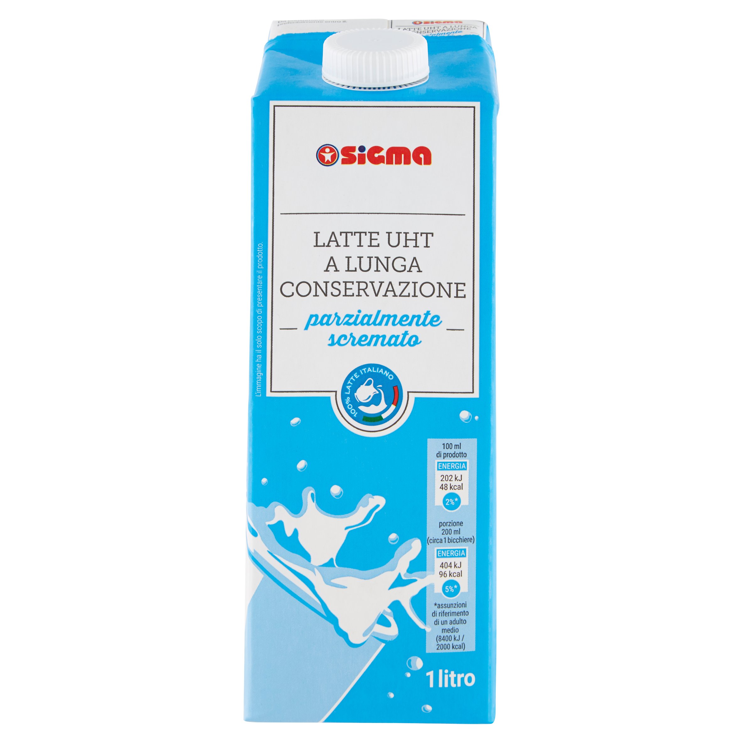 Sigma Latte UHT a Lunga Conservazione parzialmente scremato100% Latte  Italiano 1 litro - SuperSIGMA