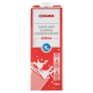 Sigma Latte UHT a Lunga Conservazione intero 100% Latte Italiano 1 litro