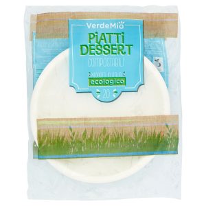 VerdeMio Piatti Dessert Compostabili ecologico 20 pz