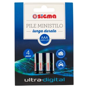 Sigma Pile Ministilo lunga durata ultra-digital AAA LR03-1,5V 4 pz