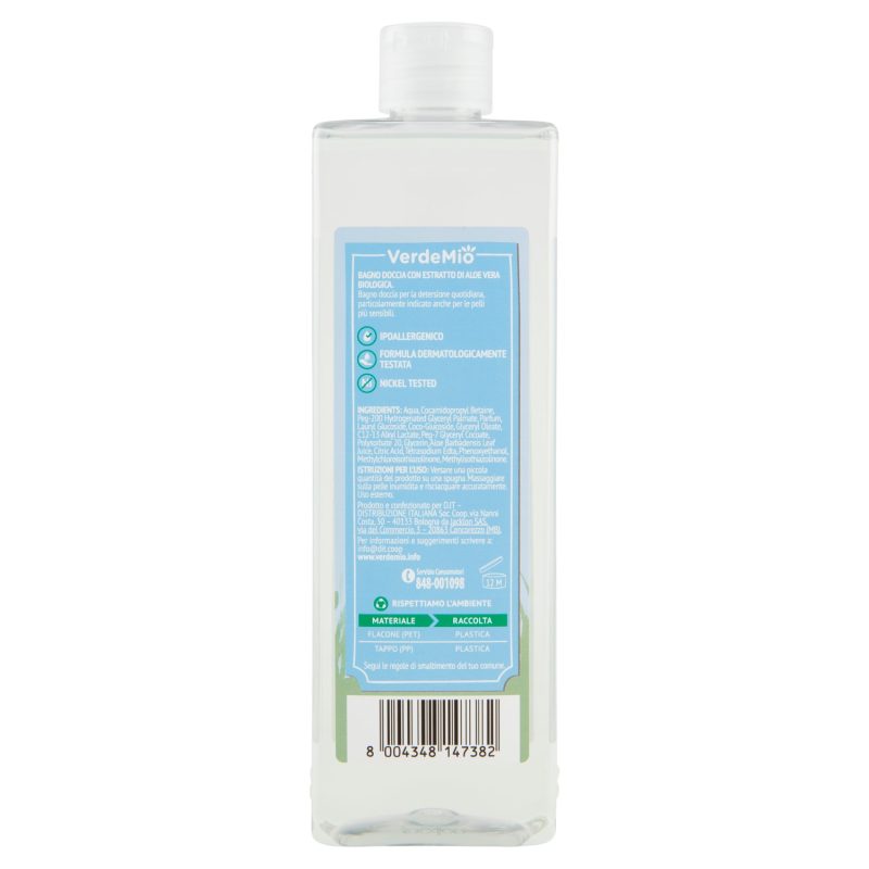 VerdeMio Bagno Doccia con Estratto di Aloe Vera Biologica 500 ml
