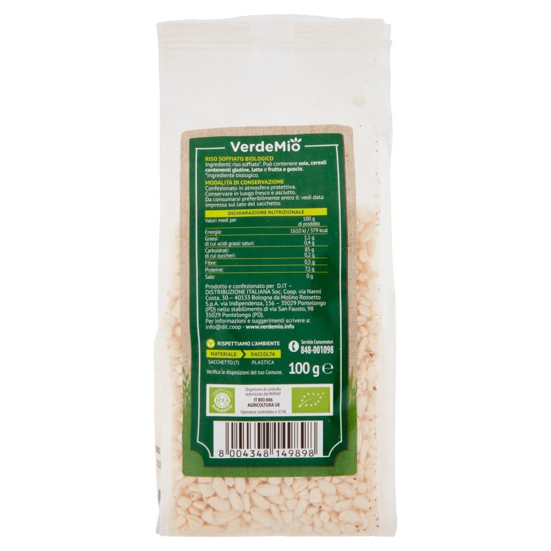 VerdeMio Riso Soffiato biologico 100 g