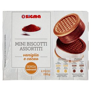 Sigma Mini Biscotti Assortiti vaniglia e cacao 8 x 35 g
