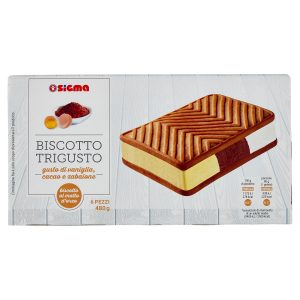 Sigma Biscotto Trigusto gusto di vaniglia, cacao e zabaione 6 x 80 g