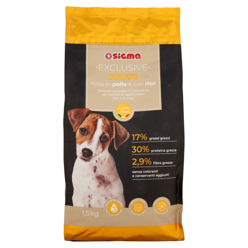 Sigma Exclusive Crocchette Cane Junior Ricco in pollo e con riso 1,5 kg