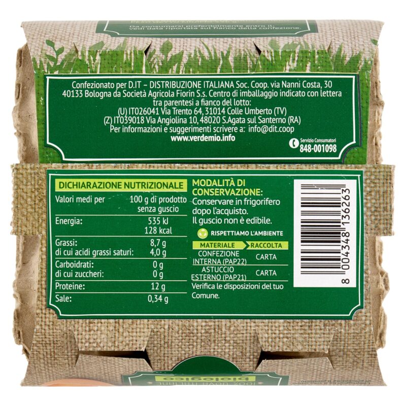 VerdeMio 4 Uova Fresche biologico 230 g