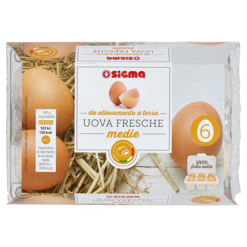 Sigma 6 Uova Fresche medie da allevamento a terra