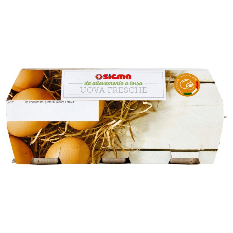 Sigma 6 Uova Fresche da allevamento a terra senza uso di antibiotici 330 g