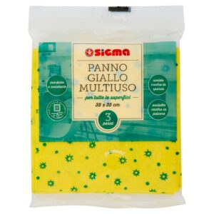 Sigma Panno Giallo Multiuso 35 x 35 cm 3 pz