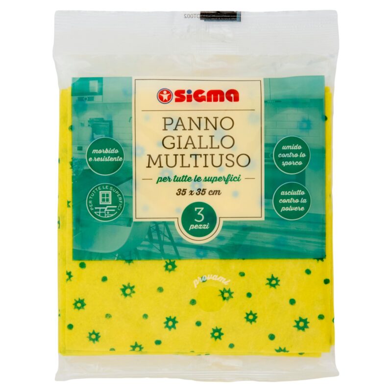 Sigma Panno Giallo Multiuso 35 x 35 cm 3 pz