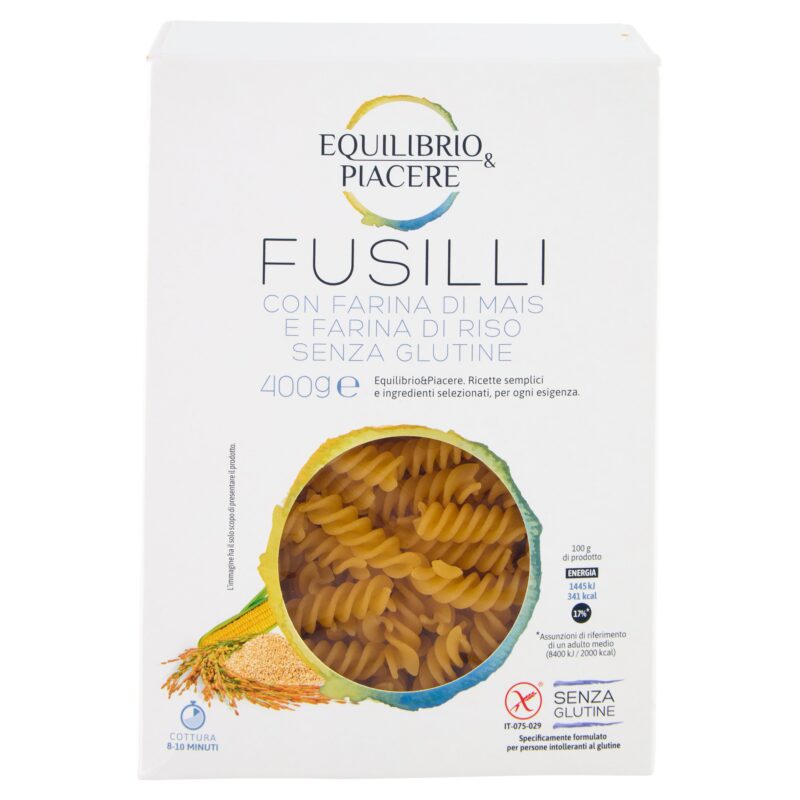 Equilibrio & Piacere Fusilli con Farina di Mais e Farina di Riso Senza Glutine 400 g
