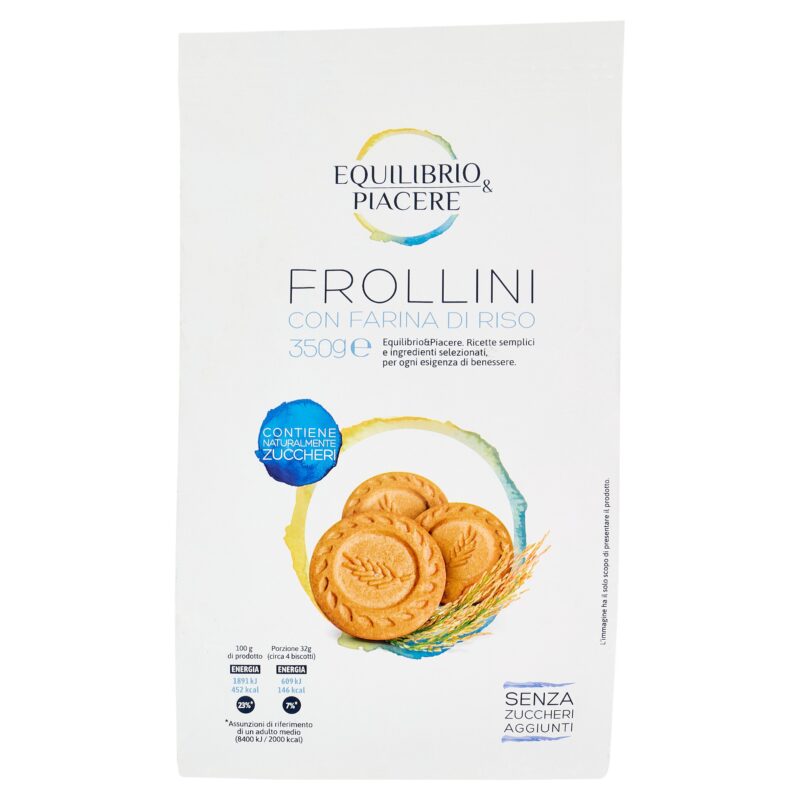 Equilibrio & Piacere Frollini con Farina di Riso Senza Zuccheri Aggiunti 350 g