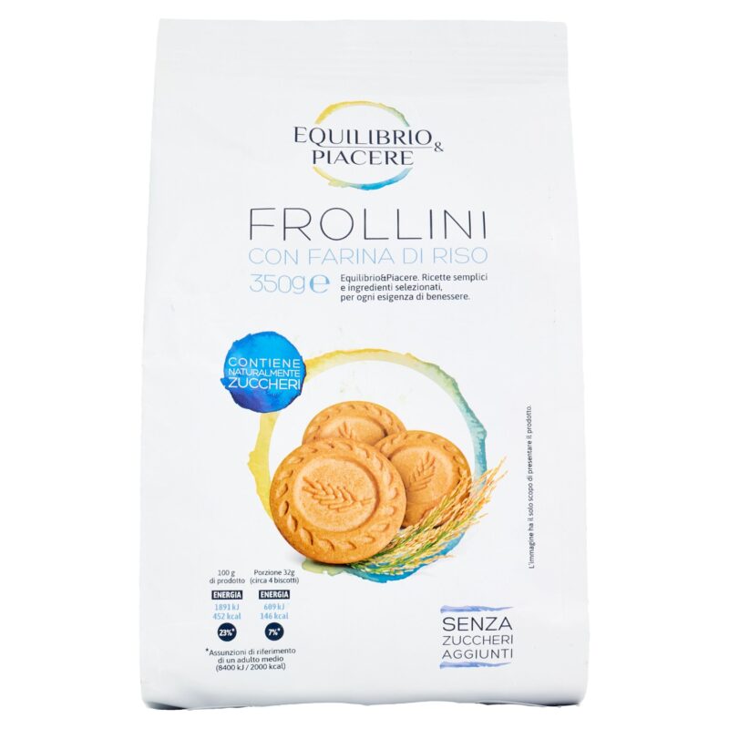 Equilibrio & Piacere Frollini con Farina di Riso Senza Zuccheri Aggiunti 350 g