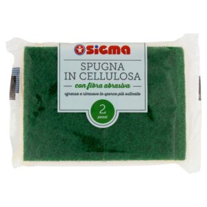 Sigma Spugna in Cellulosa con fibra abrasiva 2 pz