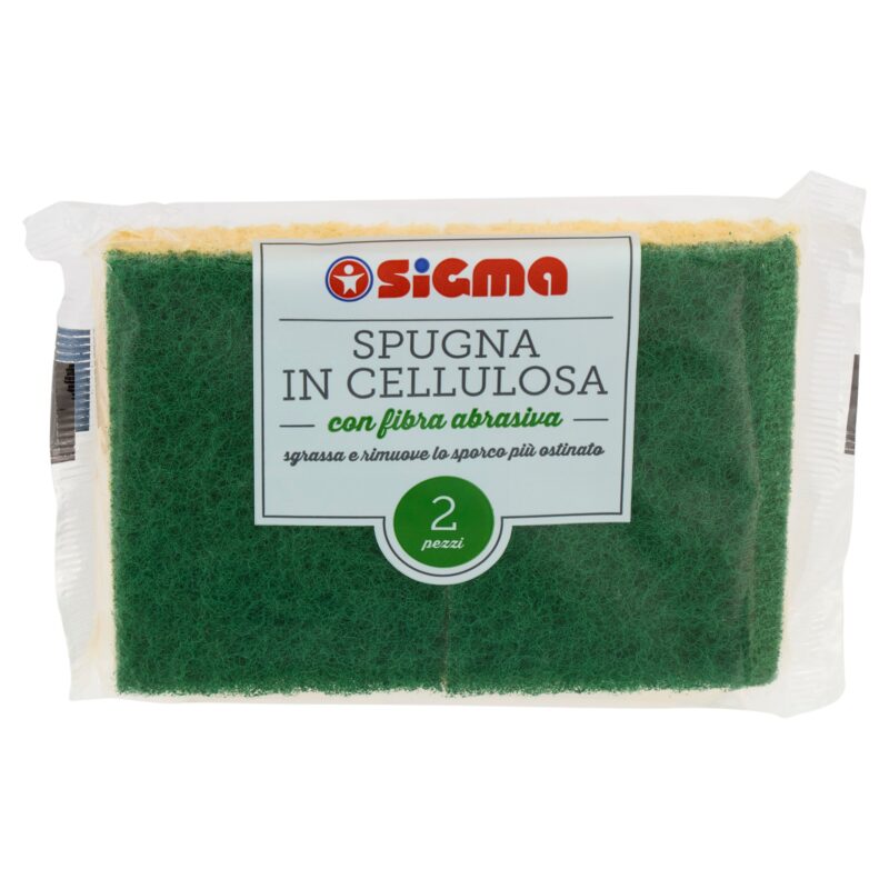Sigma Spugna in Cellulosa con fibra abrasiva 2 pz