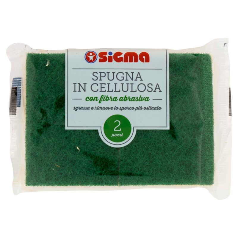 Sigma Spugna in Cellulosa con fibra abrasiva 2 pz