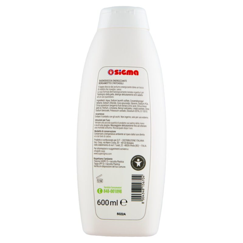 Sigma Bagno Doccia bergamotto e patchouli energizzante 600 ml