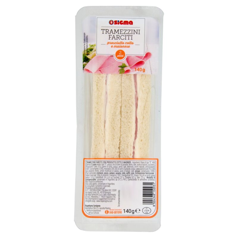 Sigma Tramezzini Farciti prosciutto cotto e maionese 140 g