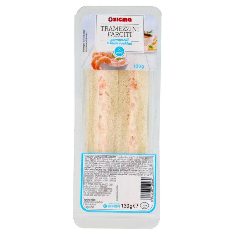 Sigma Tramezzini Farciti gamberetti e salsa cocktail 130 g