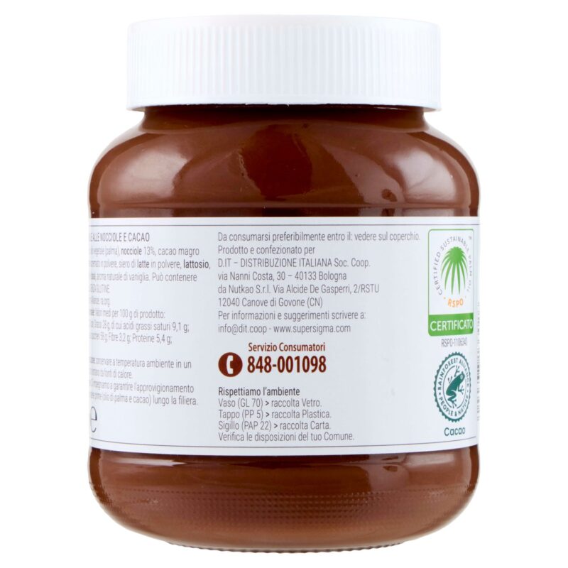 Sigma Crema Spalmabile alle nocciole e cacao 400 g
