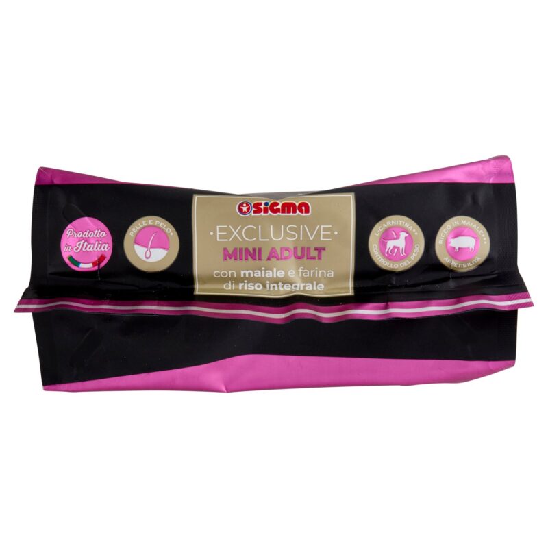 Sigma Exclusive Mini Adult Crocchette Cane maiale e farina di riso integrale 1,5 kg