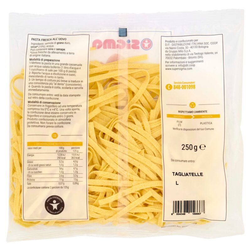 Sigma Pasta all'Uovo Fresca Tagliatelle 250 g