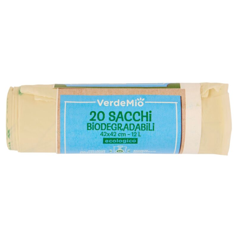 VerdeMio Sacchi Biodegradabili 42x42 cm 12 L ecologico 20 pz