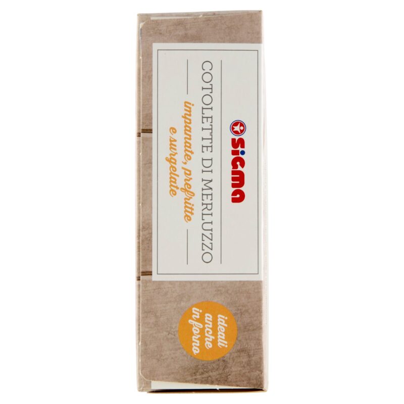 Sigma Cotolette di Merluzzo impanate, prefritte e surgelate 4 Pezzi 400 g
