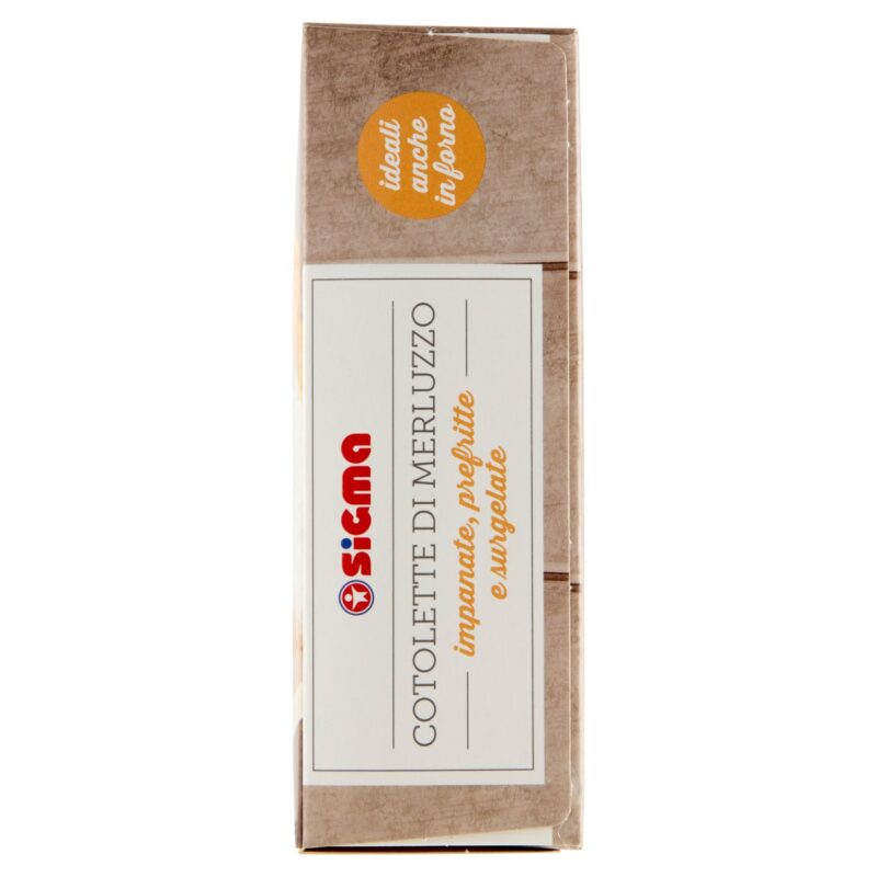 Sigma Cotolette di Merluzzo impanate, prefritte e surgelate 4 Pezzi 400 g