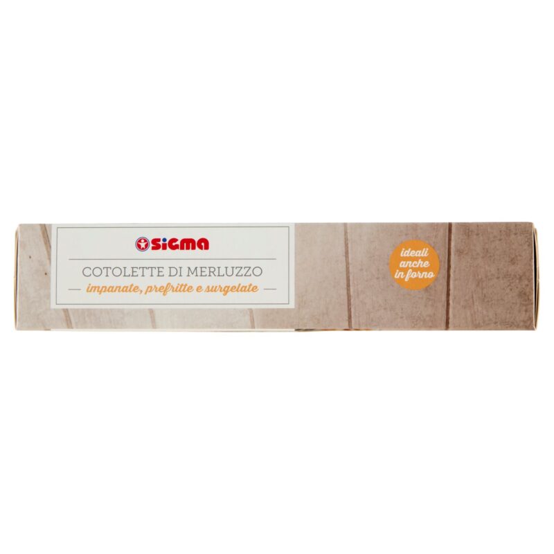 Sigma Cotolette di Merluzzo impanate, prefritte e surgelate 4 Pezzi 400 g