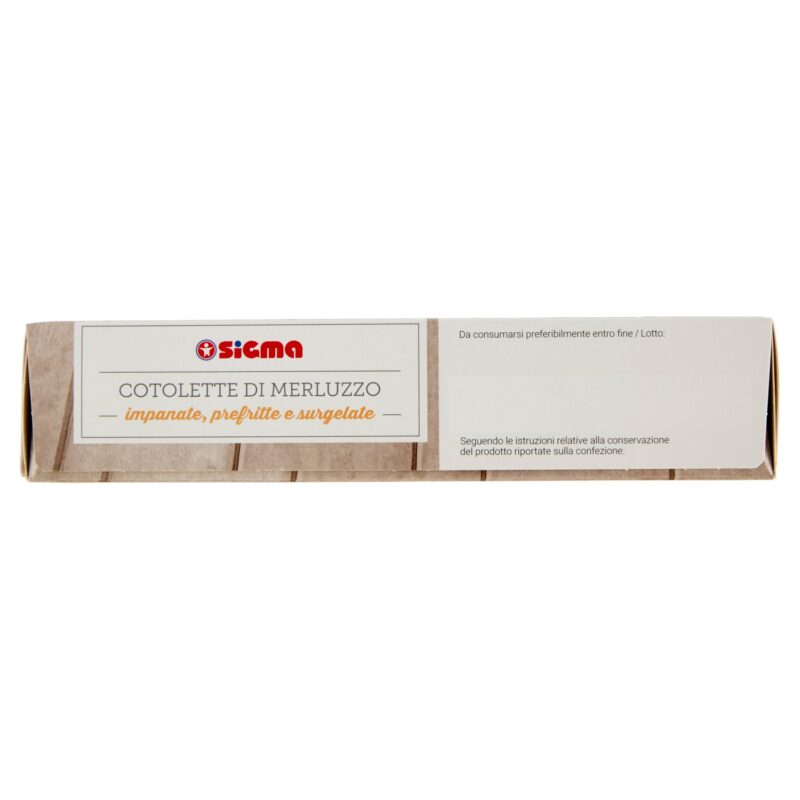 Sigma Cotolette di Merluzzo impanate, prefritte e surgelate 4 Pezzi 400 g