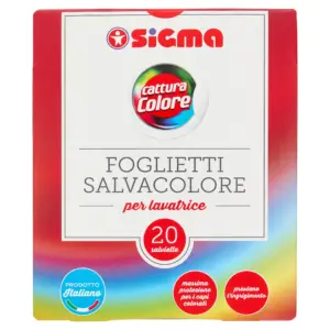 Sigma cattura Colore Foglietti Salvacolore per lavatrice 20 pz