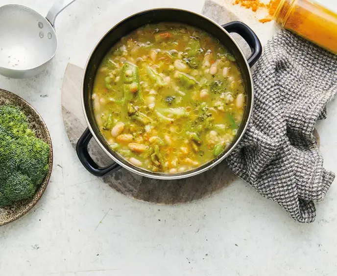 Minestra Di Grano Saraceno, Con Cannellini, Broccoli E Curcuma1508